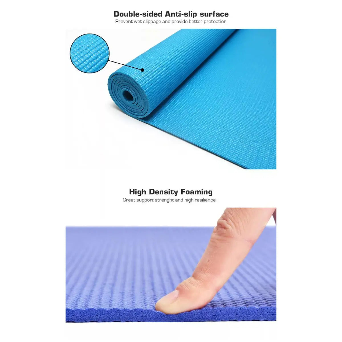 High-Performance Yoga Mat with Carrying Straps Black Lavender