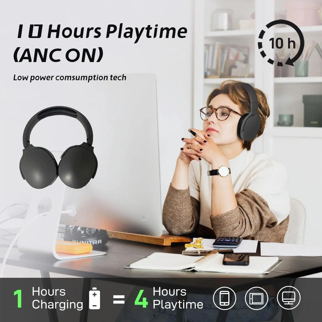 Wireless Bluetooth 5.3 Over-Ear Headphones Pink Lucky