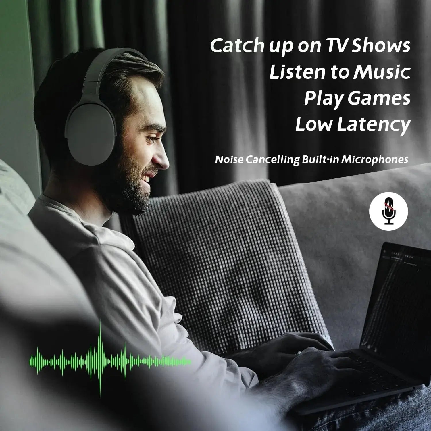 Wireless Bluetooth 5.3 Over-Ear Headphones Pink Lucky